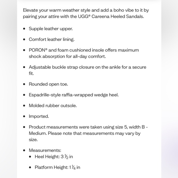 Ugg ankle strap wedges with metallic leather straps and raffia espadrille wedge - Picture 9 of 11